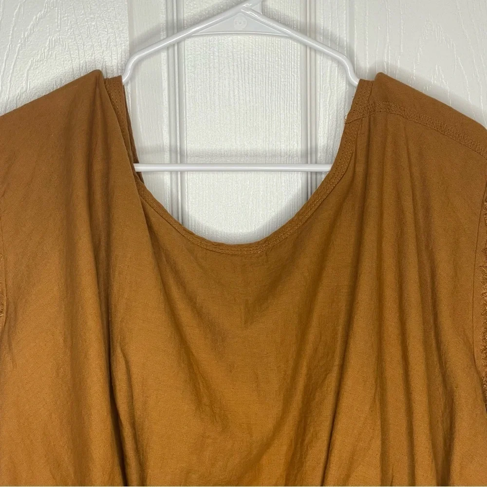 Free People Cloud 9 Bubble Tee Linen Blend in Pecan Brown M - Picture 5 of 11